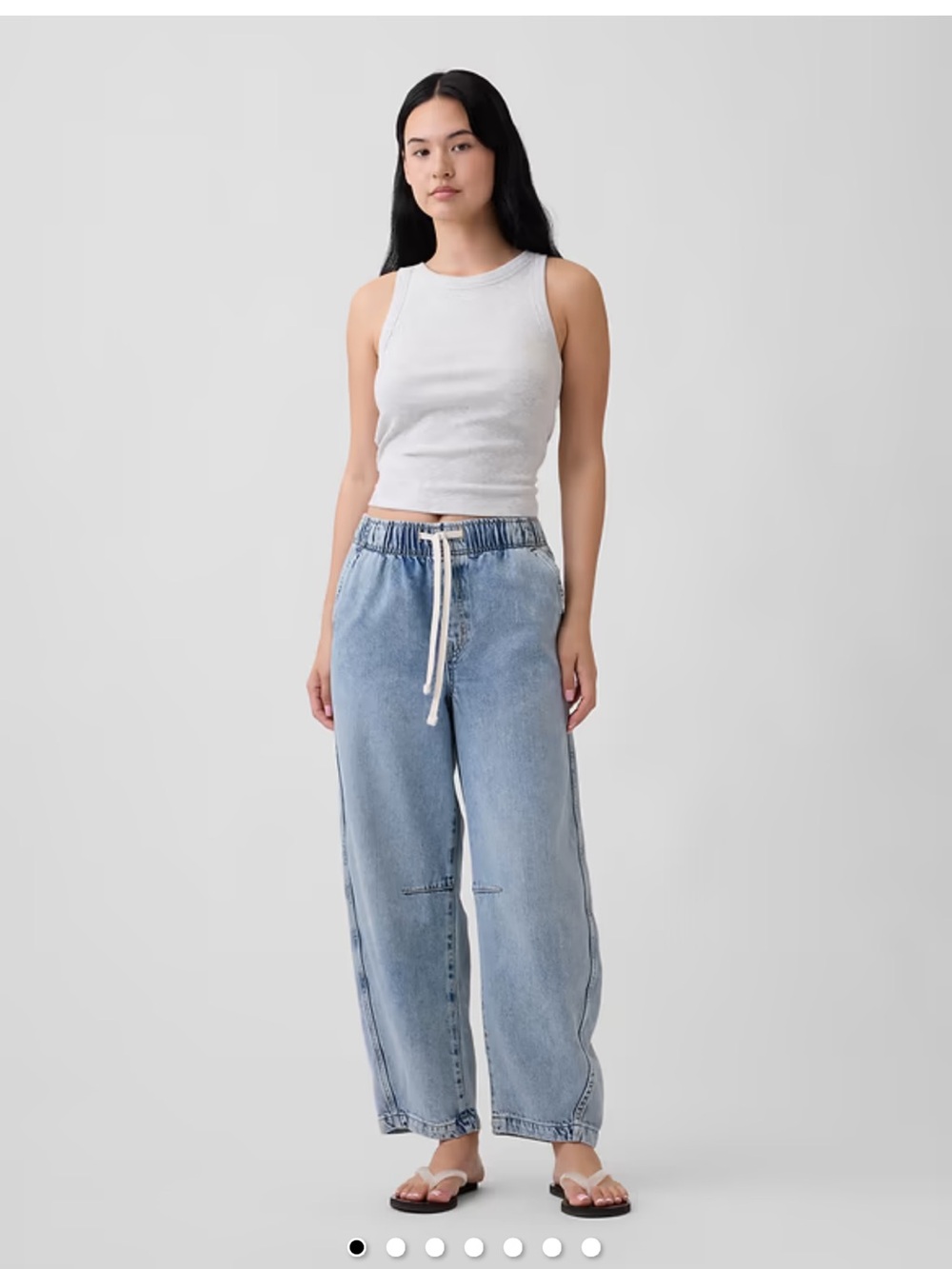 GAP Women’s Barrel Light Blue Drawstring Denim Jeans